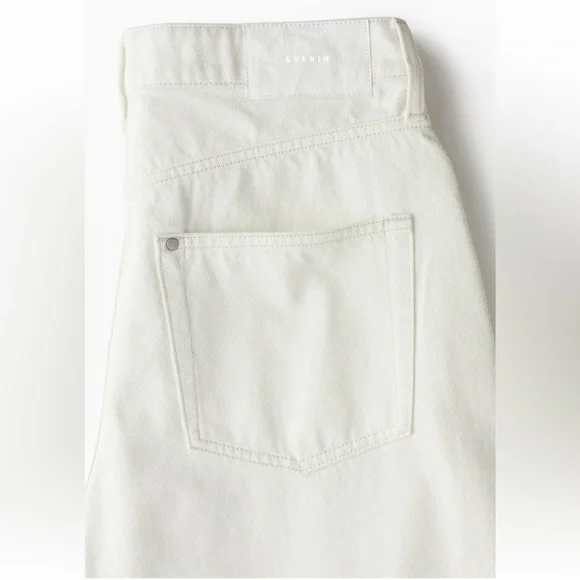 H&M High Rise Barrel Leg Jeans – Cream, Size 4 - Picture 2 of 7